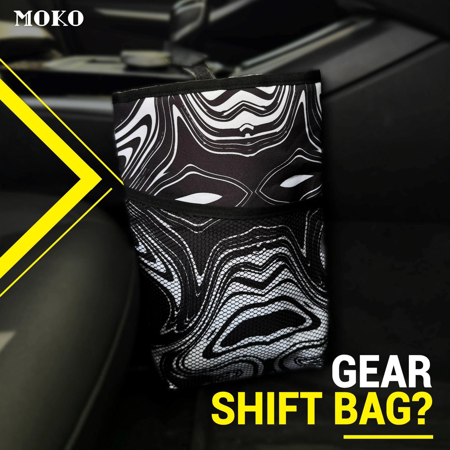 Black and white Storage Car Bag
