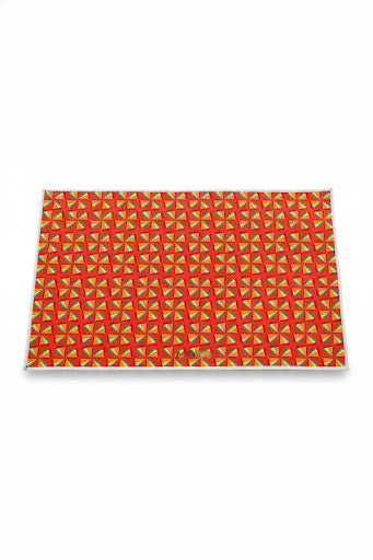 Pinwheel Geometric Red Mat
